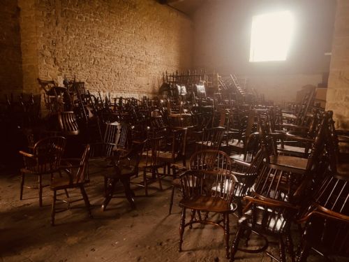 CAPTAIN'S CHAIRS WITH ROUND SEATS SET OF 6 C1870 - ADDITIONAL PHOTO 6