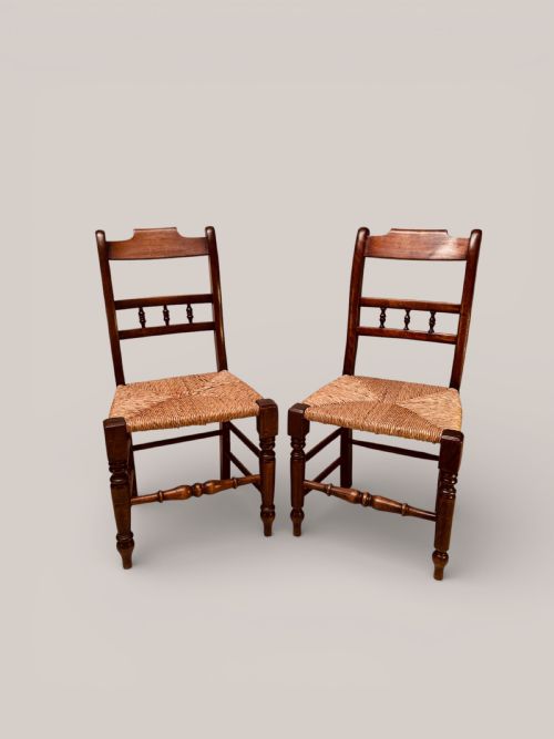 ORMSKIRK RUSH SEAT CHAIRS IN ASH ALDER SET OF 8 C1880 - ADDITIONAL PHOTO 2