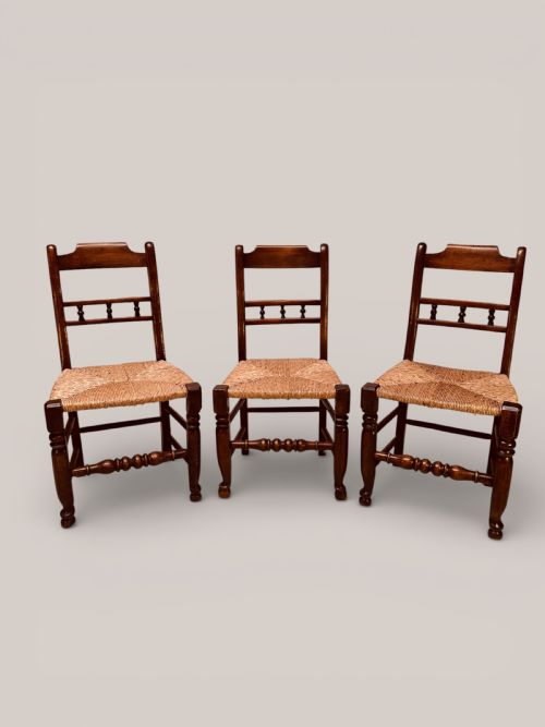 ORMSKIRK RUSH SEAT CHAIRS IN ASH ALDER SET OF 8 C1880 - ADDITIONAL PHOTO 3