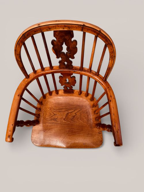 WINDSOR LOW BACK ARMCHAIR IN YEW ELM C1860 - ADDITIONAL PHOTO 2