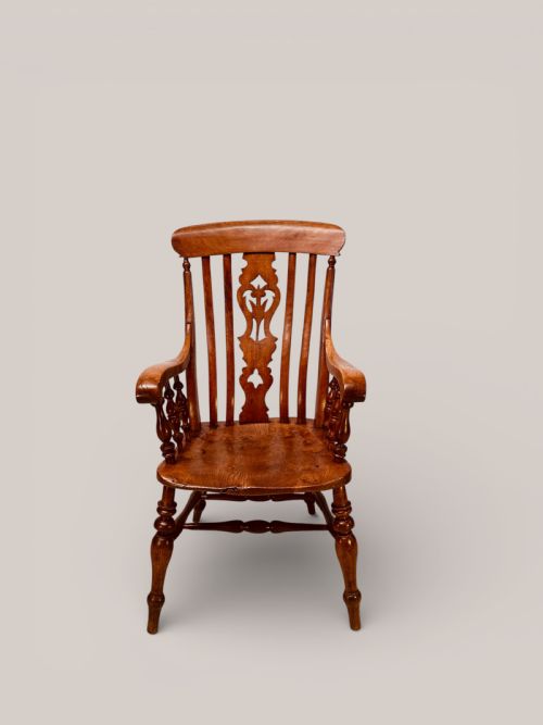 FARMHOUSE WINDSOR ARMCHAIR IN BEECH ELM C1890 - ADDITIONAL PHOTO 2