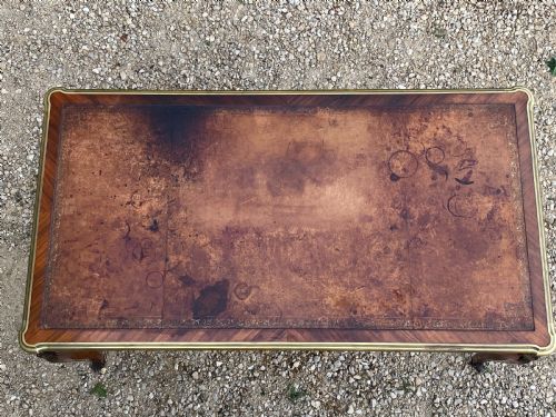 LOUIS XV ROSEWOOD TULIPWOOD BUREAU PLAT ORMOLU STAMPED WRITING DESK - ADDITIONAL PHOTO 13