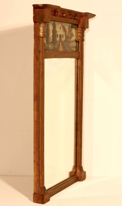 REGENCY CARVED GILTWOOD PIER MIRROR EGLOMIS PANEL TRUMEAU - ADDITIONAL PHOTO 17