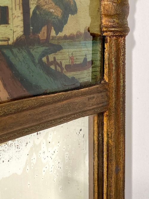 REGENCY CARVED GILTWOOD PIER MIRROR EGLOMIS PANEL TRUMEAU - ADDITIONAL PHOTO 26