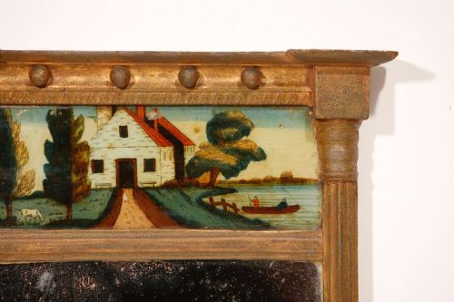 REGENCY CARVED GILTWOOD PIER MIRROR EGLOMIS PANEL TRUMEAU - ADDITIONAL PHOTO 27