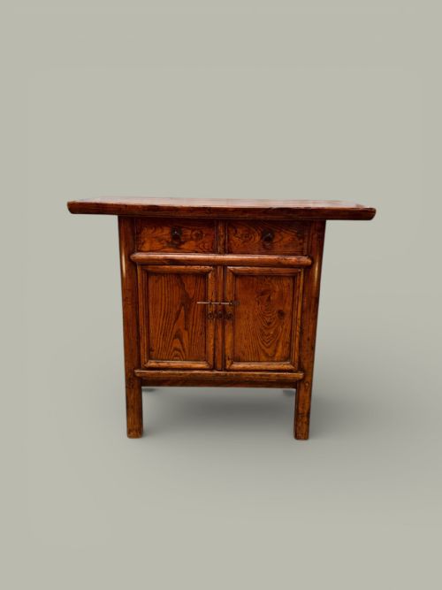 CHINESE ELM SIDE TABLE SMALL DRESSER IN 'LOCUST WOOD' VARIETY OF ELM C1880 - ADDITIONAL PHOTO 1