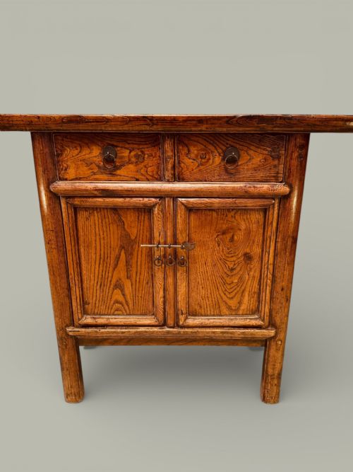 CHINESE ELM SIDE TABLE SMALL DRESSER IN 'LOCUST WOOD' VARIETY OF ELM C1880 - ADDITIONAL PHOTO 2