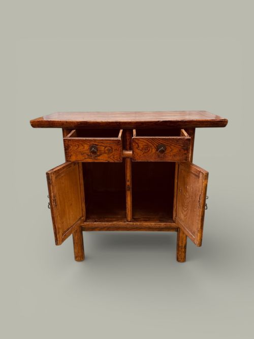 CHINESE ELM SIDE TABLE SMALL DRESSER IN 'LOCUST WOOD' VARIETY OF ELM C1880 - ADDITIONAL PHOTO 3
