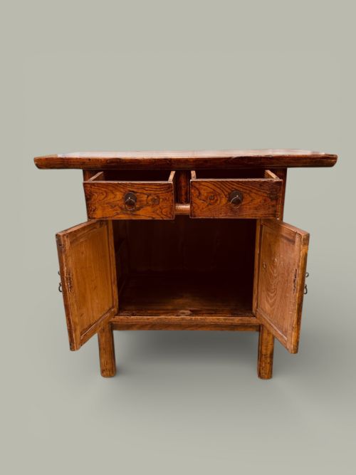 CHINESE ELM SIDE TABLE SMALL DRESSER IN 'LOCUST WOOD' VARIETY OF ELM C1880 - ADDITIONAL PHOTO 4