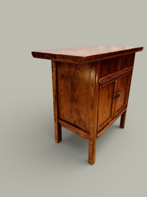 CHINESE ELM SIDE TABLE SMALL DRESSER IN 'LOCUST WOOD' VARIETY OF ELM C1880 - ADDITIONAL PHOTO 5
