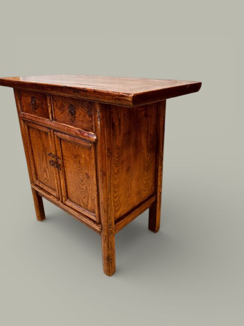 CHINESE ELM SIDE TABLE SMALL DRESSER IN 'LOCUST WOOD' VARIETY OF ELM C1880 - ADDITIONAL PHOTO 6