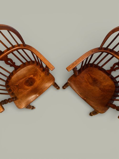 WINDSOR LOW BACK ARMCHAIRS SET OF 12 IN ASH ELM C1850 - ADDITIONAL PHOTO 8