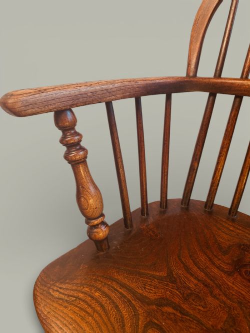 WINDSOR LOW BACK ARMCHAIRS SET OF 12 IN ASH ELM C1850 - ADDITIONAL PHOTO 14