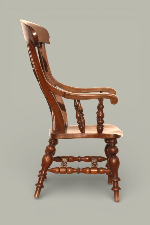 WINDSOR EXTRA LARGE FARMHOUSE ARMCHAIR IN FRUITWOOD ELM C1890 - ADDITIONAL PHOTO 4