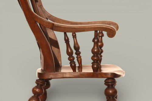 WINDSOR EXTRA LARGE FARMHOUSE ARMCHAIR IN FRUITWOOD ELM C1890 - ADDITIONAL PHOTO 7