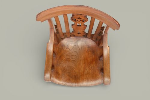 WINDSOR EXTRA LARGE FARMHOUSE ARMCHAIR IN FRUITWOOD ELM C1890 - ADDITIONAL PHOTO 12