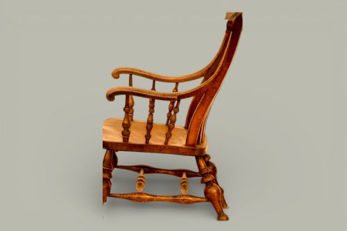 WINDSOR LARGE FARMHOUSE ARMCHAIR IN FRUTWOOD ELM C1890 - ADDITIONAL PHOTO 2