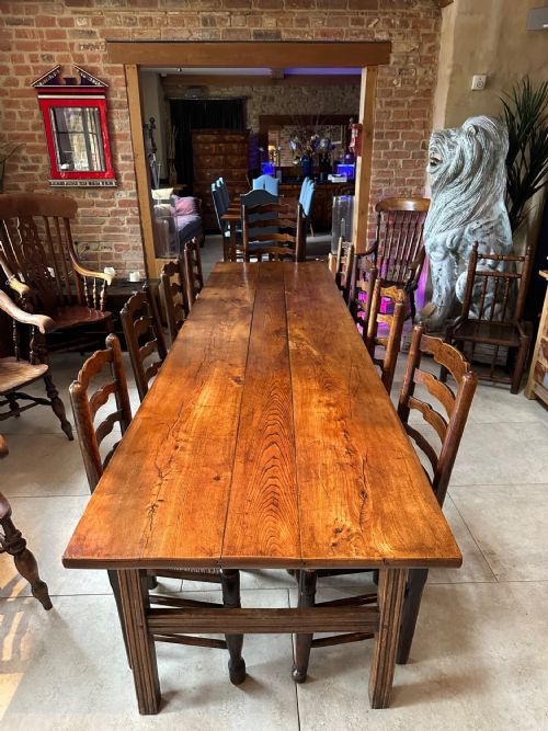 ELM FARMHOUSE TABLE FRENCH C1890 - ADDITIONAL PHOTO 6