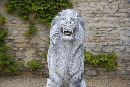 LION SCULPTURE CARVED WOOD LIFE SIZE 20TH CENTURY - ADDITIONAL PHOTO 10
