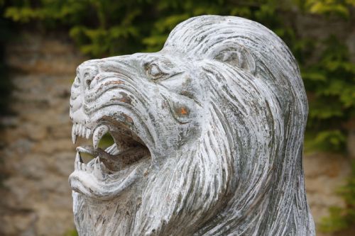 LION SCULPTURE CARVED WOOD LIFE SIZE 20TH CENTURY - ADDITIONAL PHOTO 11