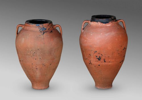 MEDITERRANEAN TERRACOTTA AMPHORA TURKISH OLIVE VASE FIVE POTS - ADDITIONAL PHOTO 5