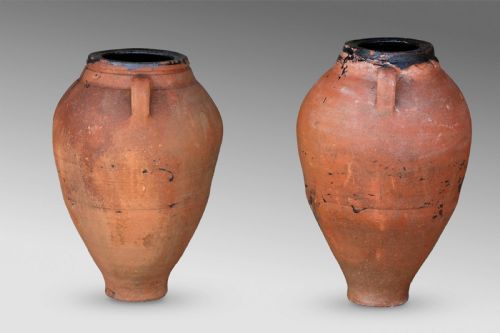 MEDITERRANEAN TERRACOTTA AMPHORA TURKISH OLIVE VASE FIVE POTS - ADDITIONAL PHOTO 6