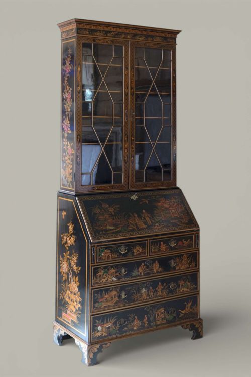 CHINOISERIE BUREAU BOOKCASE C1900 - ADDITIONAL PHOTO 2