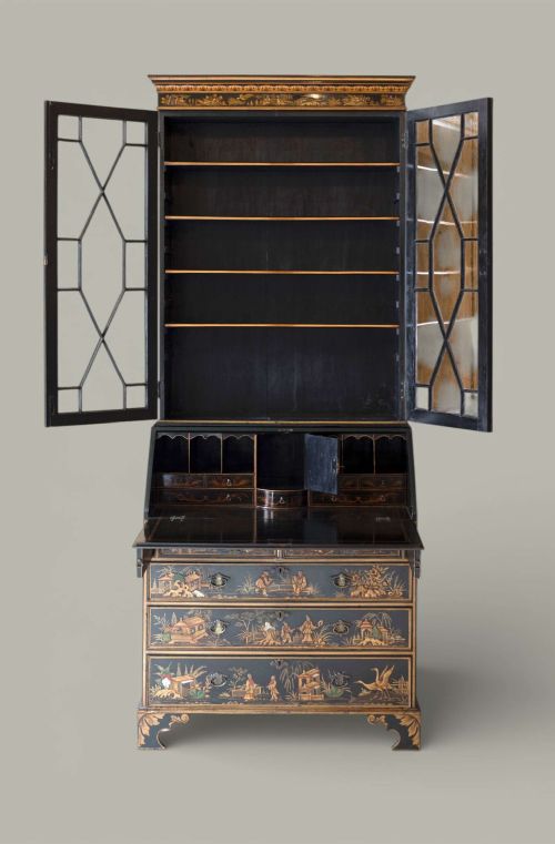 CHINOISERIE BUREAU BOOKCASE C1900 - ADDITIONAL PHOTO 4