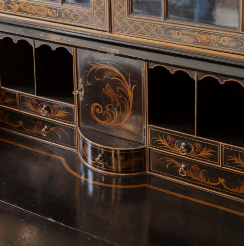 CHINOISERIE BUREAU BOOKCASE C1900 - ADDITIONAL PHOTO 5