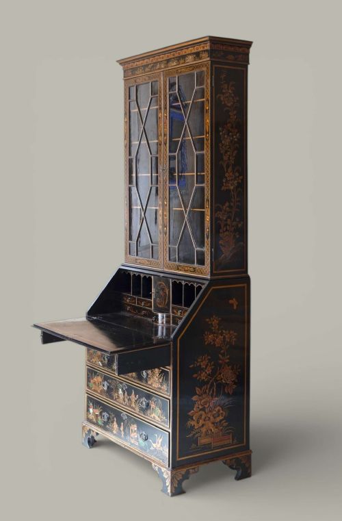 CHINOISERIE BUREAU BOOKCASE C1900 - ADDITIONAL PHOTO 6