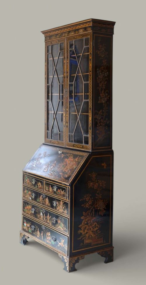 CHINOISERIE BUREAU BOOKCASE C1900 - ADDITIONAL PHOTO 10