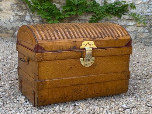CUNARD LINE STEEL TRAVELING TRUNK 19THC - ADDITIONAL PHOTO 2