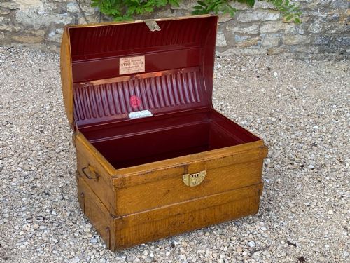 CUNARD LINE STEEL TRAVELING TRUNK 19THC - ADDITIONAL PHOTO 11