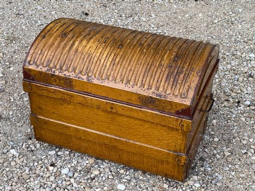 CUNARD LINE STEEL TRAVELING TRUNK 19THC - ADDITIONAL PHOTO 13