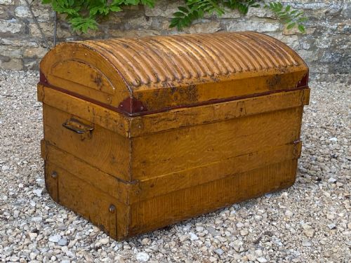 CUNARD LINE STEEL TRAVELING TRUNK 19THC - ADDITIONAL PHOTO 14
