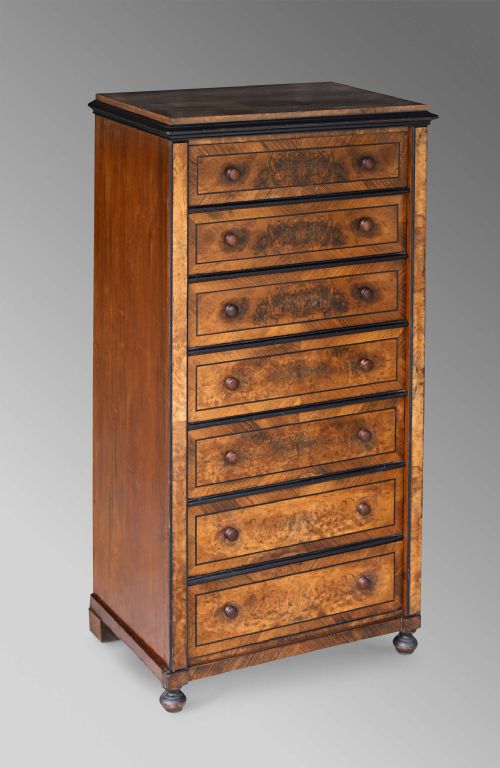 FRENCH WALNUT SEMAINIER CHEST OF DRAWERS 19TH C - ADDITIONAL PHOTO 2