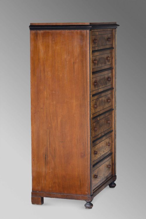 FRENCH WALNUT SEMAINIER CHEST OF DRAWERS 19TH C - ADDITIONAL PHOTO 9