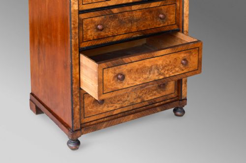 FRENCH WALNUT SEMAINIER CHEST OF DRAWERS 19TH C - ADDITIONAL PHOTO 10