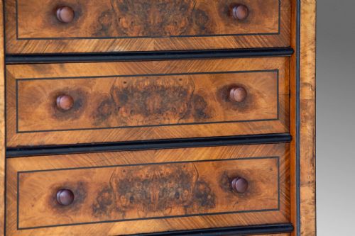FRENCH WALNUT SEMAINIER CHEST OF DRAWERS 19TH C - ADDITIONAL PHOTO 11