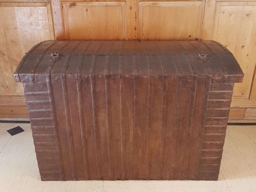19TH C RAJASTHAN IRONBANDED DAMCHIYA DOWRY CHEST TRUNK WITH RARE LOCK - ADDITIONAL PHOTO 15