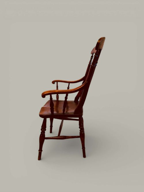 WINDSOR FARMHOUSE ARMCHAIR TURNED SPINDLE BACK IN BEECH ASH ELM C1880 - ADDITIONAL PHOTO 3