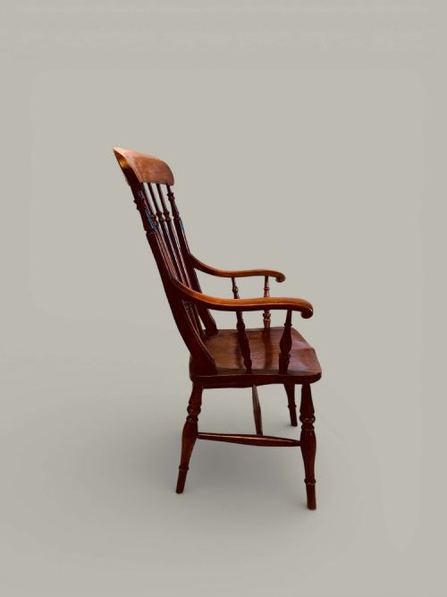 WINDSOR FARMHOUSE ARMCHAIR TURNED SPINDLE BACK IN BEECH ASH ELM C1880 - ADDITIONAL PHOTO 4