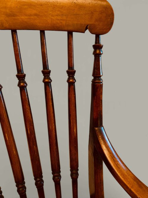 WINDSOR FARMHOUSE ARMCHAIR TURNED SPINDLE BACK IN BEECH ASH ELM C1880 - ADDITIONAL PHOTO 8