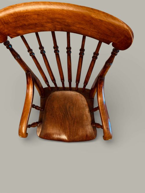 WINDSOR FARMHOUSE ARMCHAIR TURNED SPINDLE BACK IN BEECH ASH ELM C1880 - ADDITIONAL PHOTO 10