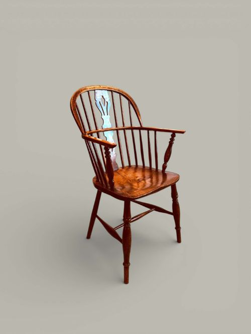 WINDSOR LOW BACK ARMCHAIR IN ASH ELM C1840 - ADDITIONAL PHOTO 1