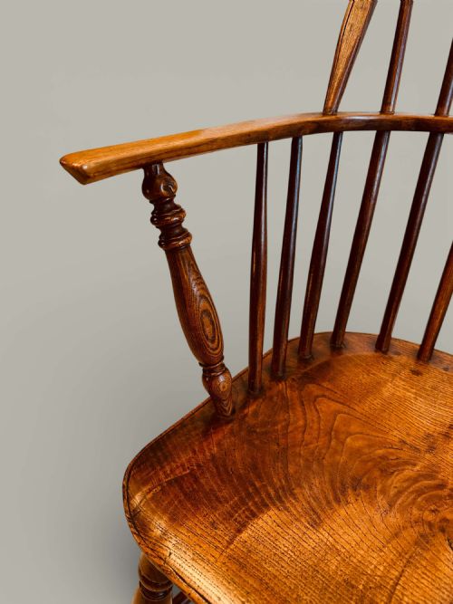 WINDSOR LOW BACK ARMCHAIR IN ASH ELM C1840 - ADDITIONAL PHOTO 5