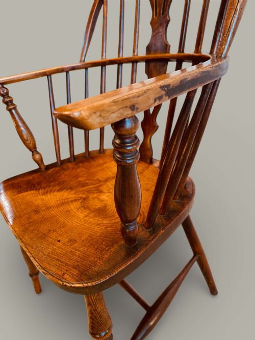 WINDSOR LOW BACK ARMCHAIR IN ASH ELM C1840 - ADDITIONAL PHOTO 6