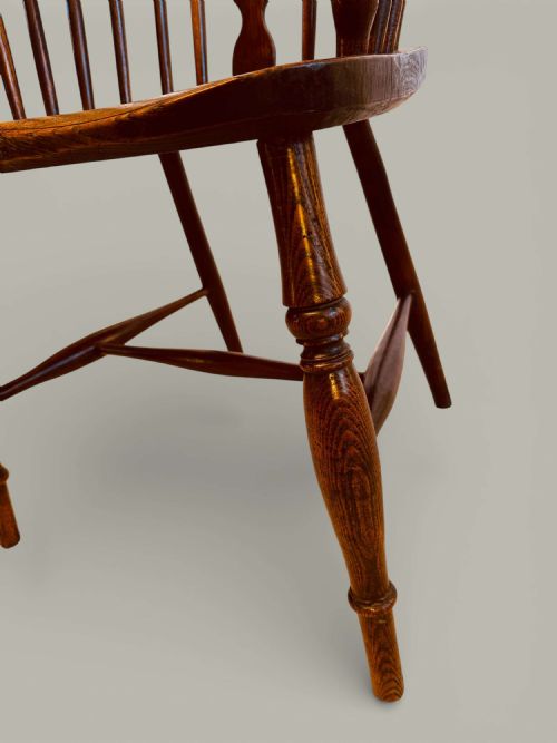 WINDSOR LOW BACK ARMCHAIR IN ASH ELM C1840 - ADDITIONAL PHOTO 7