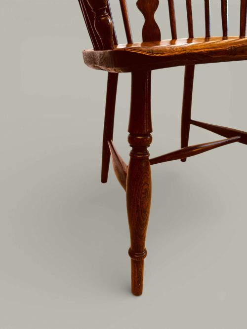 WINDSOR LOW BACK ARMCHAIR IN ASH ELM C1840 - ADDITIONAL PHOTO 8