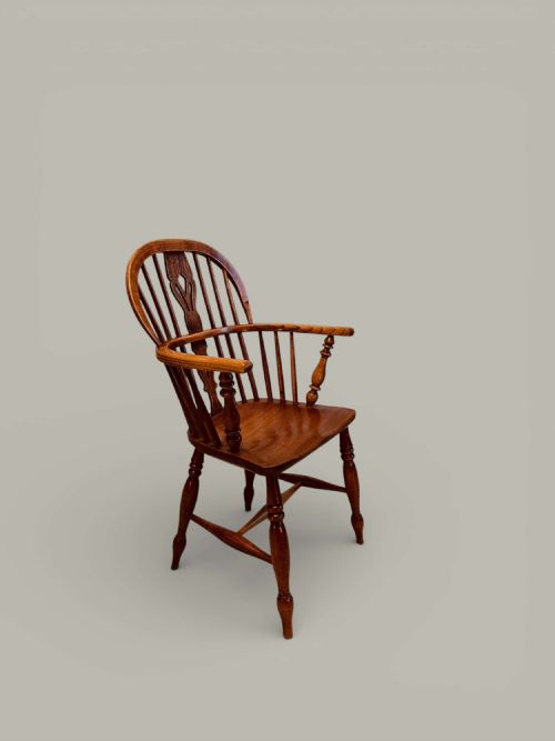 WINDSOR LOW BACK ARMCHAIRS TRUE PAIR IN ASH C1850 - ADDITIONAL PHOTO 2